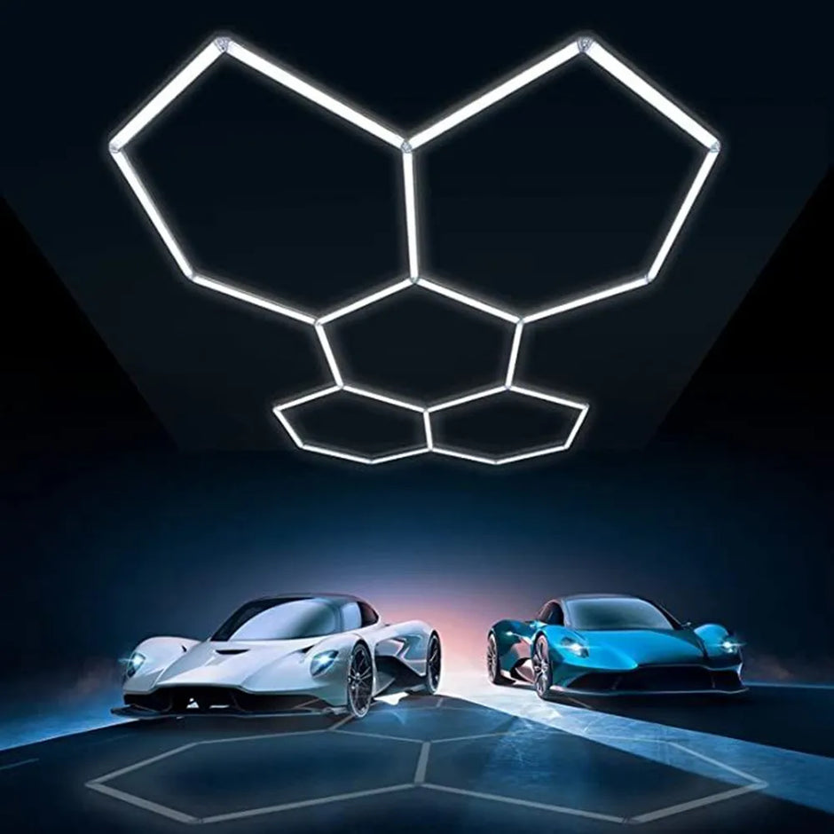 Hexagon LED Light for Garage Ceiling Auto Car Body Repair Workshop Barbershop Hair Salon Gym - Customized Lighting Lamp