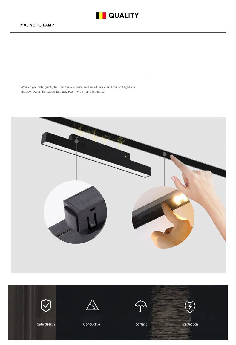 Tuya Bluetooth Dimmable Zigbee Magnetic Smart Rail Track Light Led Lamp Ceiling Light Spotlight Fixture Downlight Magnet Home