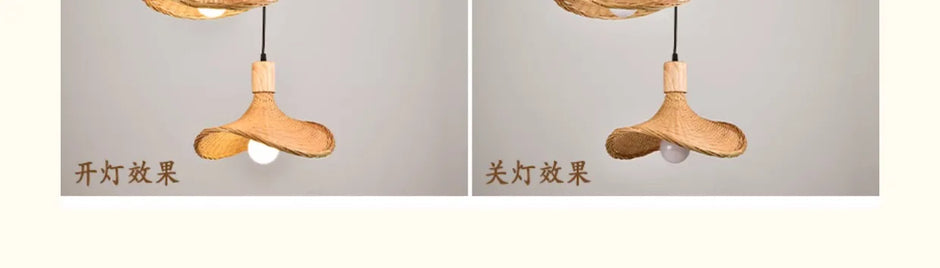 2026 Newest Bamboo Pendant Lamps Ceiling Lights Rattan Wicker Lustre Hand Knit Braiding Suspended Home Dining Braided Decor Hot