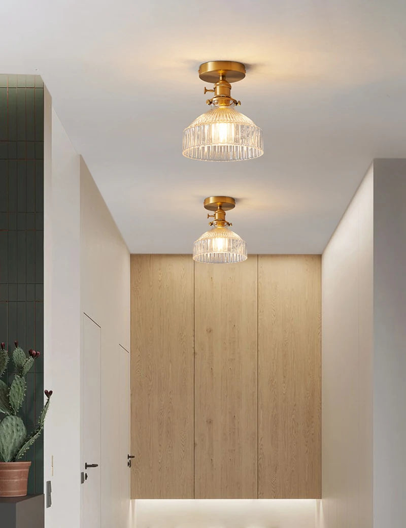 Modern Pendant Ceiling Lamp with Glass Shade for Kitchen Aisle Balcony Bedroom Home Art Deco Led Ceiling Lights Fixtures E27