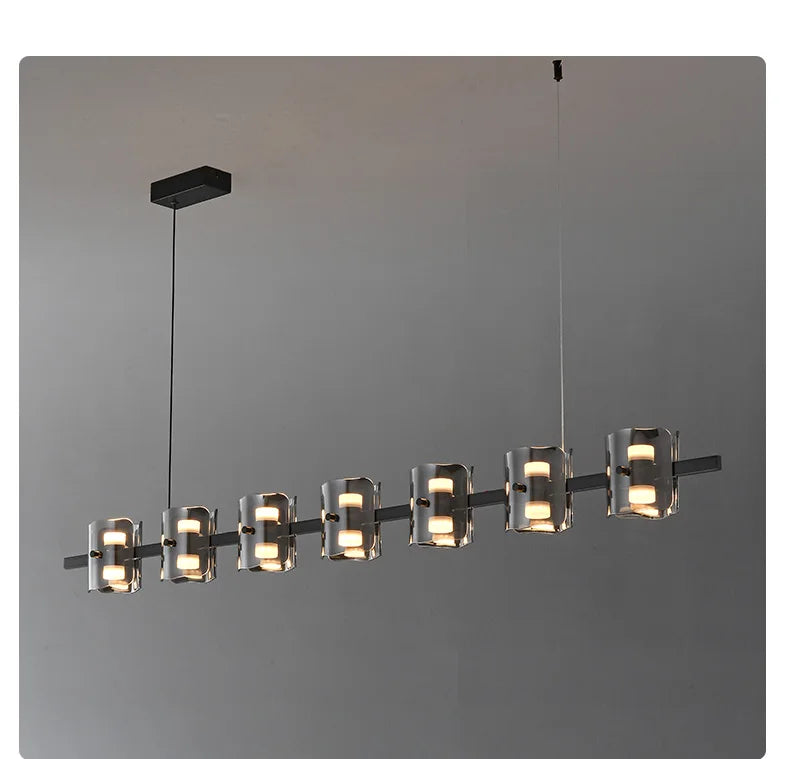 Modern Hanging Led Pendant Lights For Dining Room Kitchen Island long Bar Chandeliers decoration home decor Black light fixtures