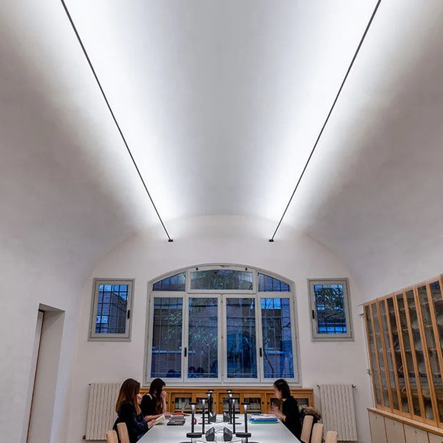 Steel Skyline Lights Modern Minimalist Linear Hallway Ceiling Lamp White Black Living Room Gallery Bedroom Ceiling Pendant Light