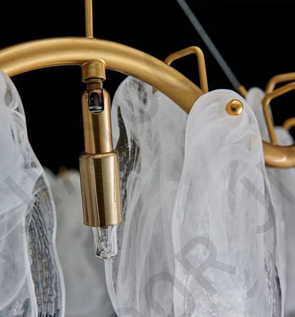 Cream Style Chandelier Lighting Fixtures Furniture Luxurious Living Room Decoration Glass Cloud Chandelier Simple And Modern