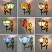 Artpad Stained Glass Lampshade Batterfly Pyramid Art Wall Lamp Led Bedside Study Asile Wall Mounted Lamp Up Or Down Lighting