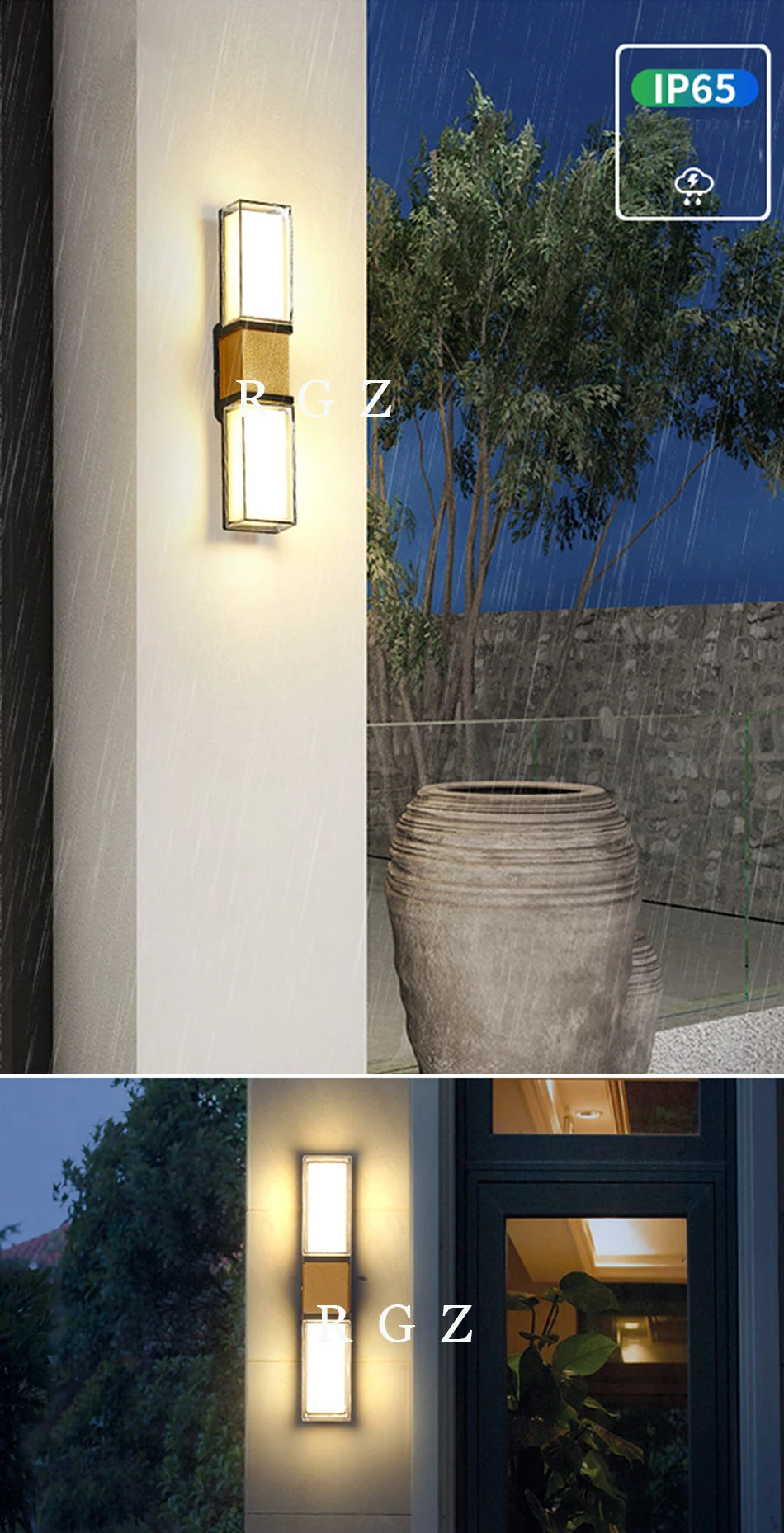 IP65 Waterproof 12W Outdoor Lighting Led Wall Lamp Modern Aluminum Surface Mounted Led Garden Stairs Porch Light AC110V 220V