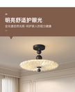 French Mid-Century Style Ceiling Lights Parlor Simple Retro Luxury Gold Resin Pleated Master Bedroom Room Decoration LED Fixture