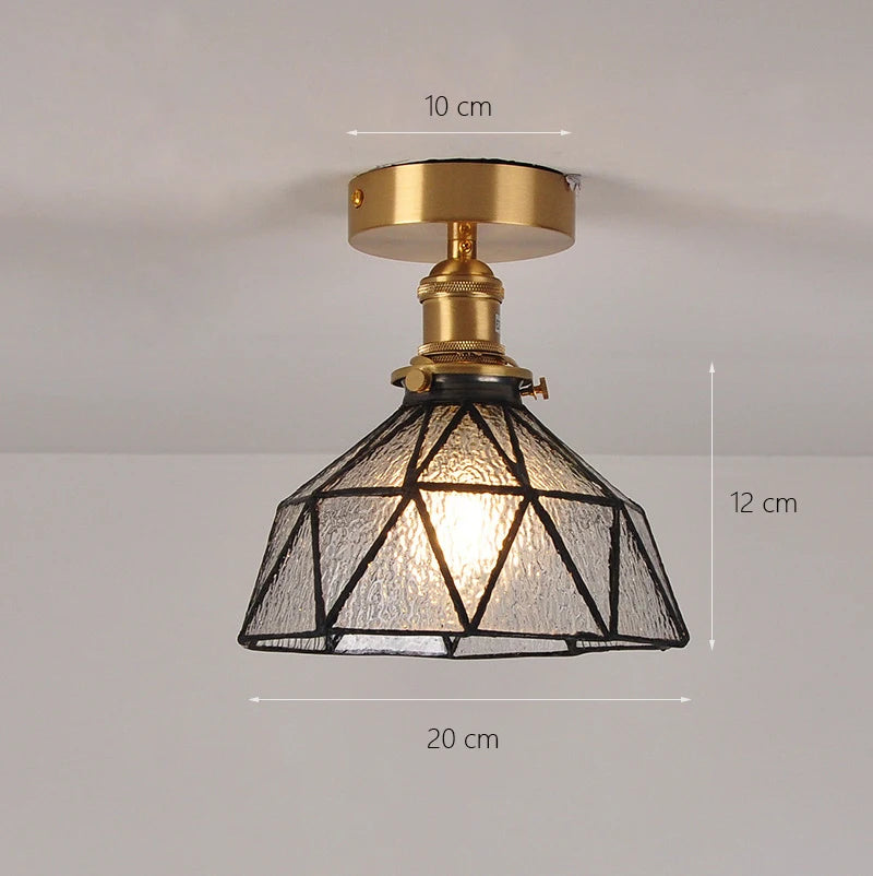 Modern Pendant Ceiling Lamp with Glass Shade for Kitchen Aisle Balcony Bedroom Home Art Deco Led Ceiling Lights Fixtures E27
