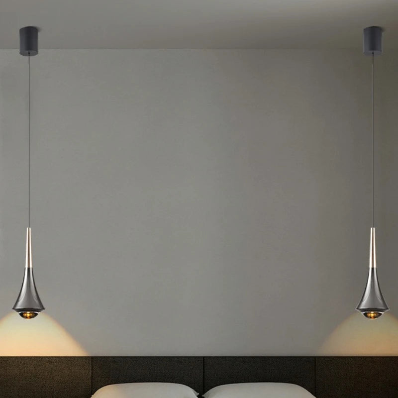 Bedroom Bedside Pendent Lamp Nordic Modern Living Room Study Decoration Simple Creative Light Luxury Bar Glass LED Chandelier