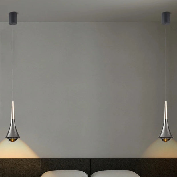 Bedroom Bedside Pendent Lamp Nordic Modern Living Room Study Decoration Simple Creative Light Luxury Bar Glass LED Chandelier
