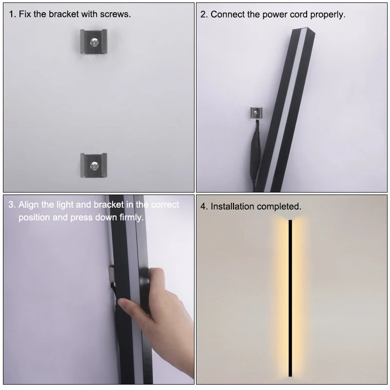 LED Lighting Wall Lamp IP65 Garden AC Long Wall Light Outdoor Waterproof Modern Long Strip 85-256v OutdoorDecoration