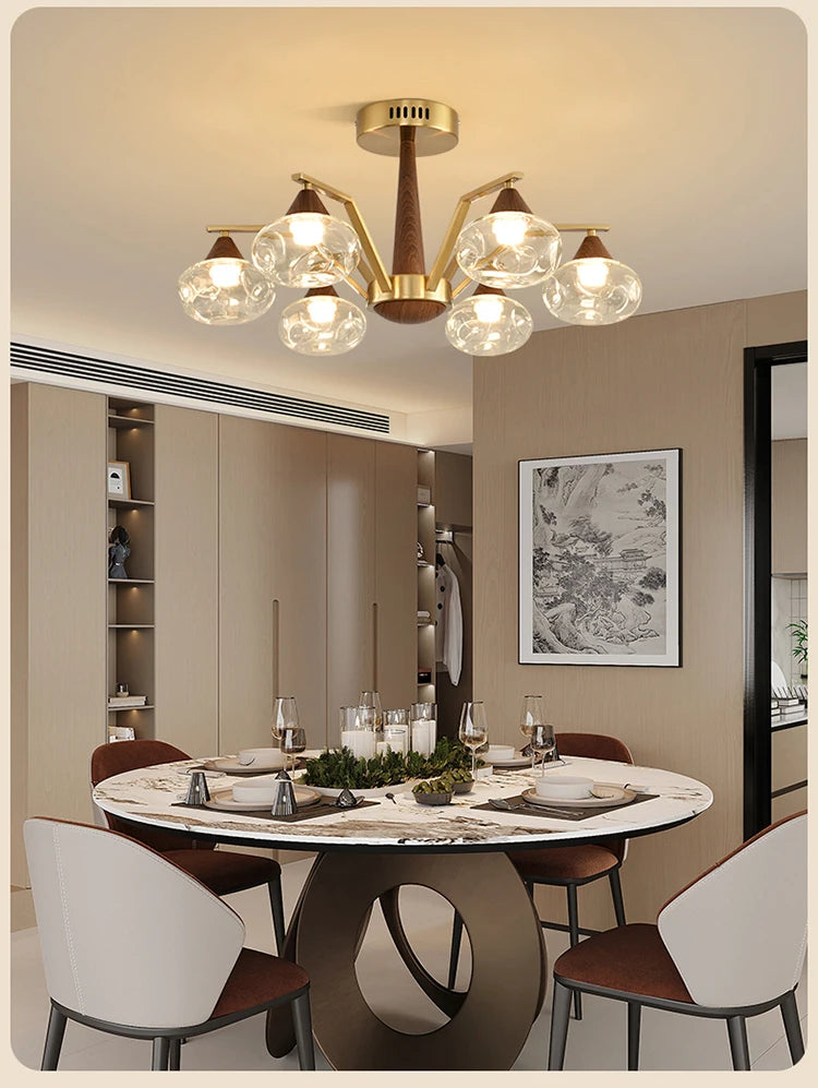 Modern LED Glass Ball Chandeliers Living Room Dining Table Salon Chandelier Bedroom Ceiling Chandelier Home Decoration Lighting