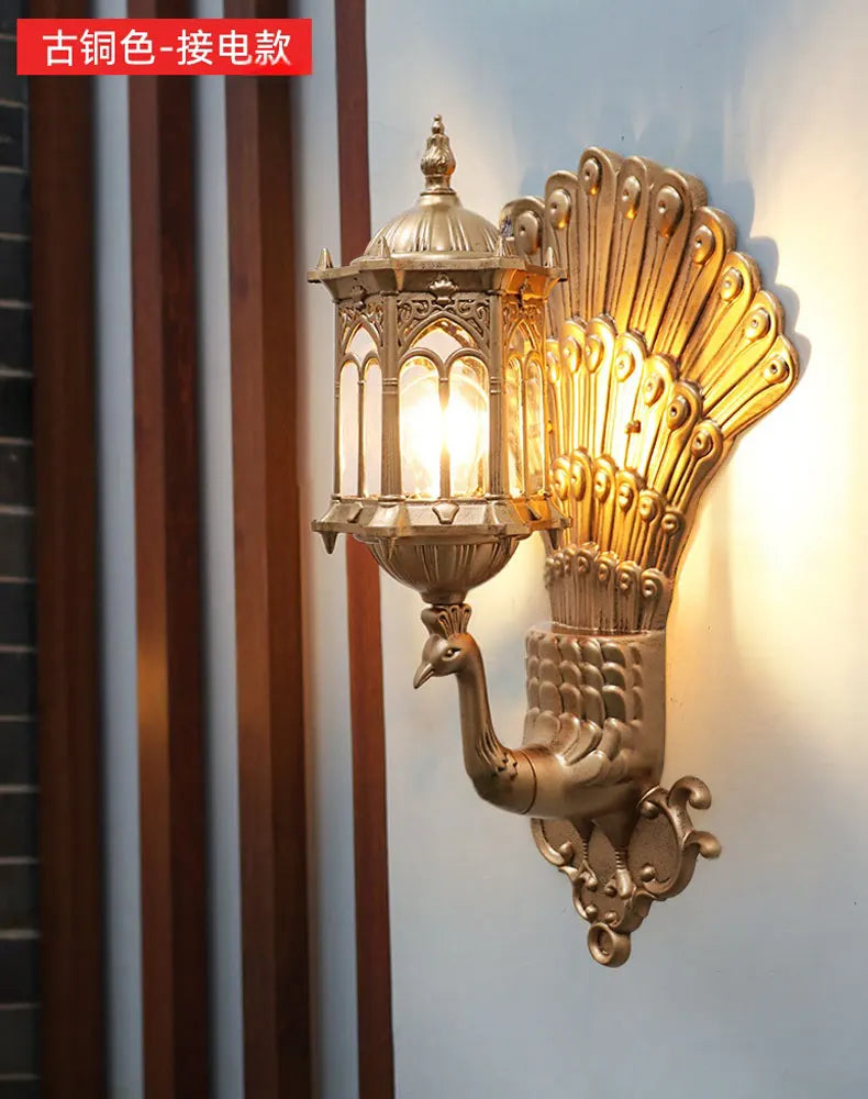Outdoor Courtyard Pillar Entrance Waterproof Terrace Retro Courtyard Villa Exterior Wall Balcony Courtyard Wall Lamp
