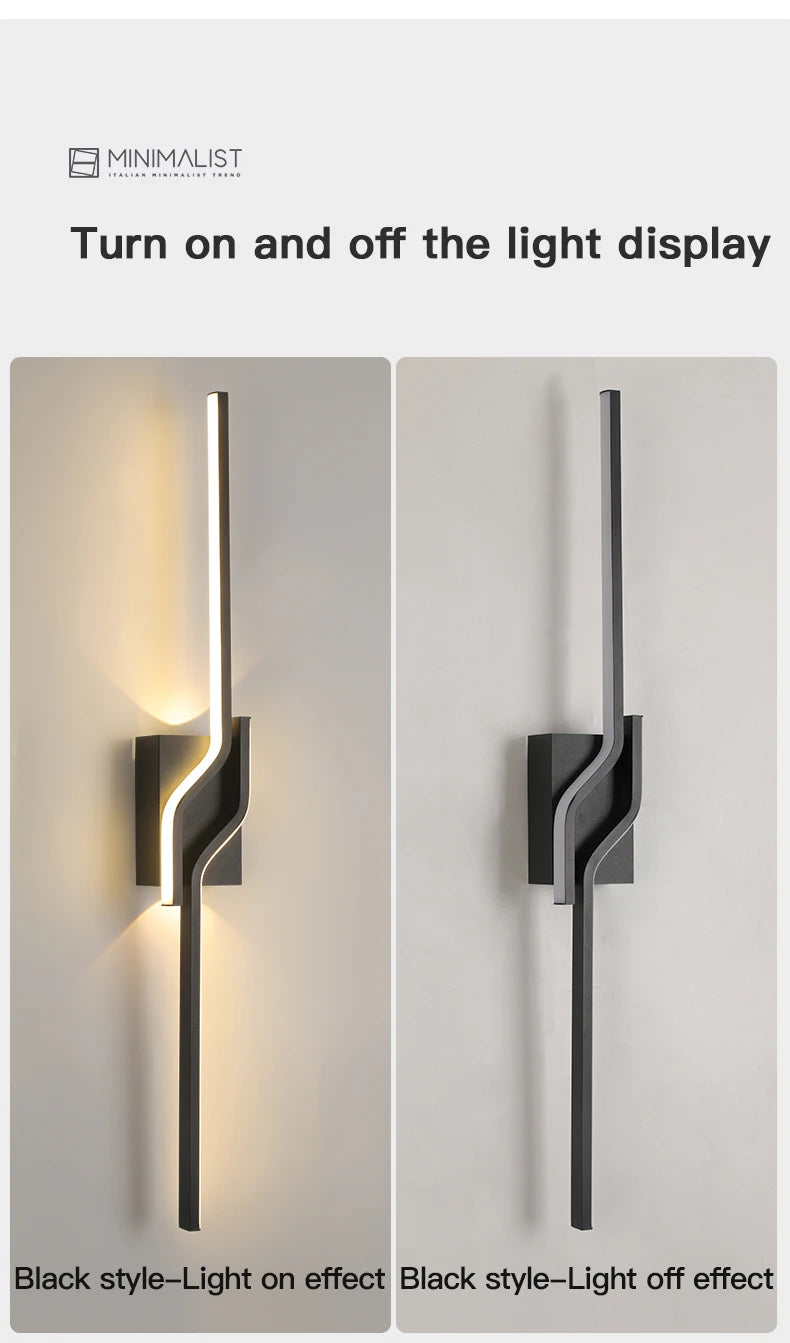 Modern LED Wall Light Minimalist Vertical Light Fixture Sleek Black Sconce For Living Room Bedroom Hallway Indoor Lighting Decor