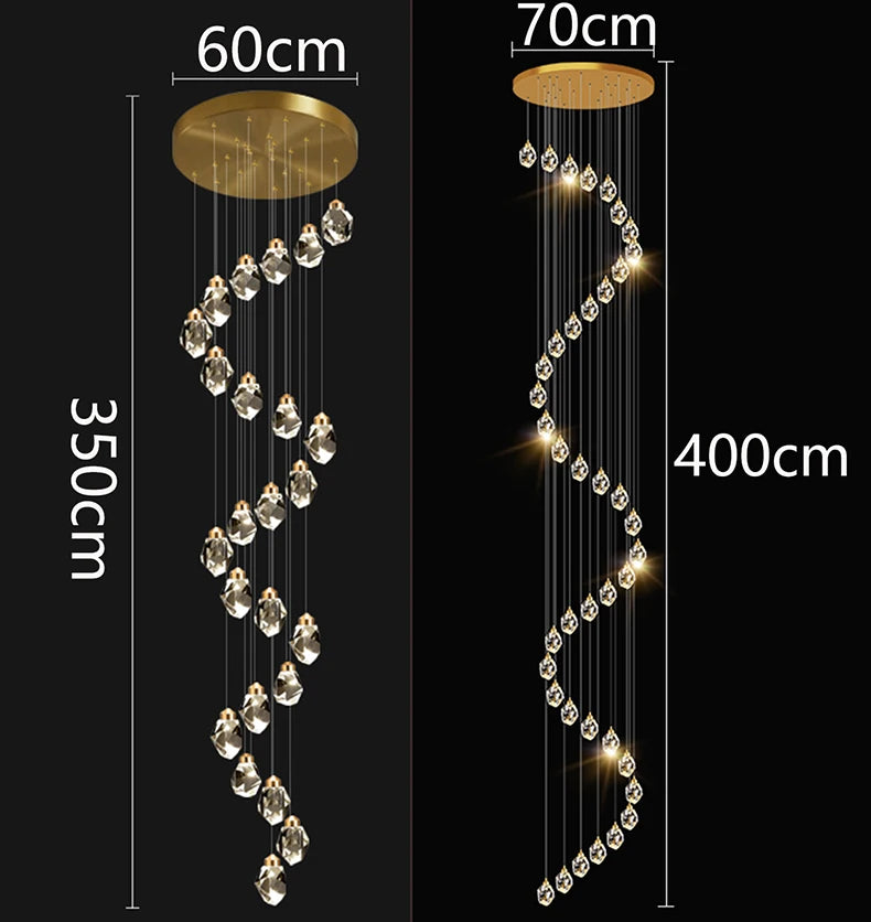 Modern home decoration crystal chandelier, stair Pendant lamp, living room Pendant lights, interior lighting