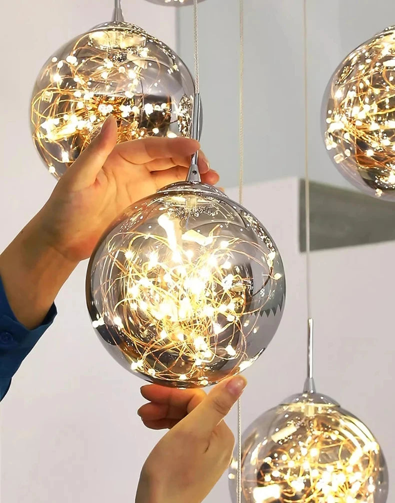 New models Nordic Home Decoration Stair Chandelier Living room and Dining room Pendant Lights Ceiling light indoor Lighting