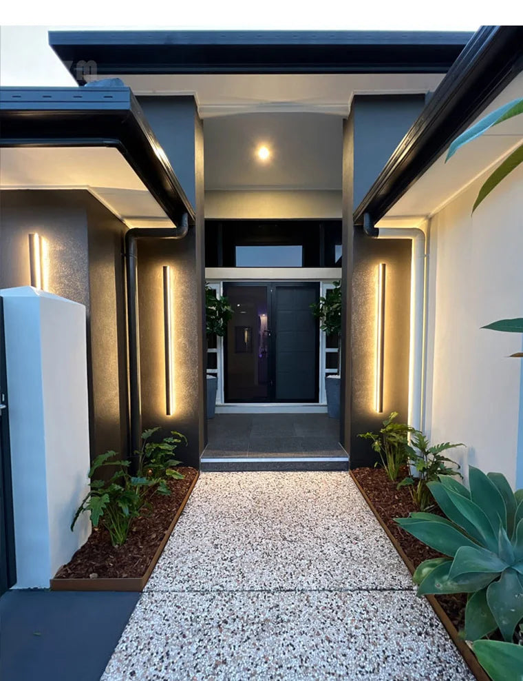 IP65 waterproof wall lamp minimalist led outdoor wall lamp black balcony terrace outdoor wall villa garden wall washer lamp