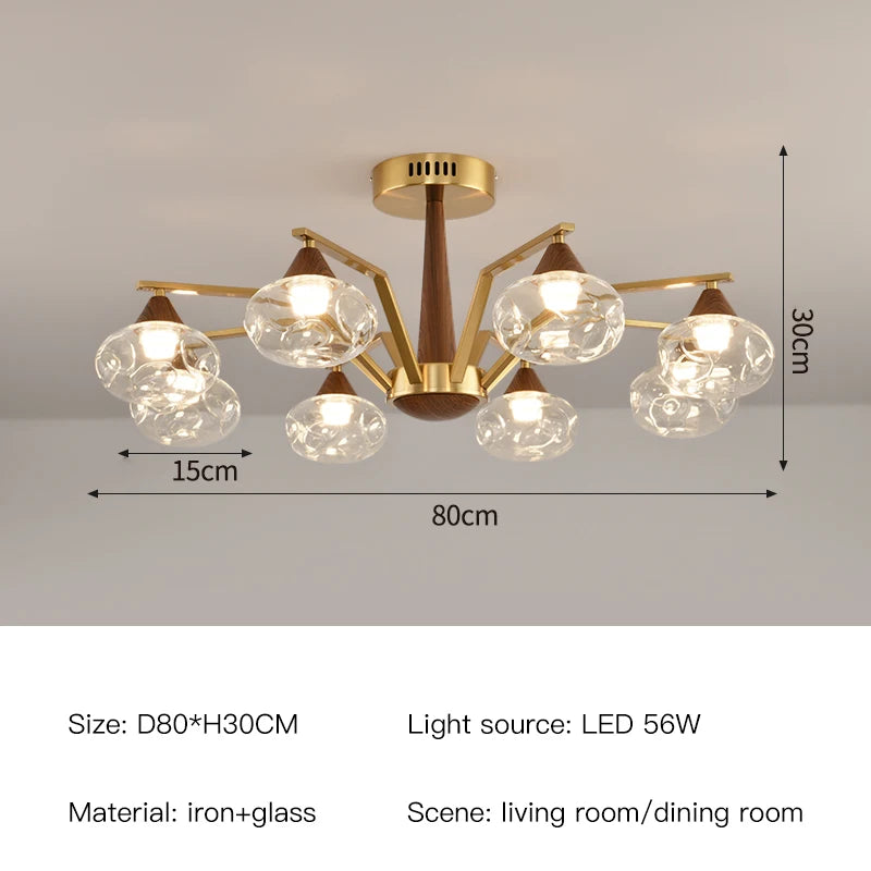 Modern LED Glass Ball Chandeliers Living Room Dining Table Salon Chandelier Bedroom Ceiling Chandelier Home Decoration Lighting