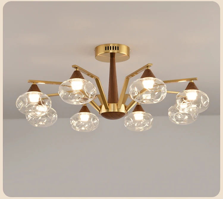 Modern LED Glass Ball Chandeliers Living Room Dining Table Salon Chandelier Bedroom Ceiling Chandelier Home Decoration Lighting