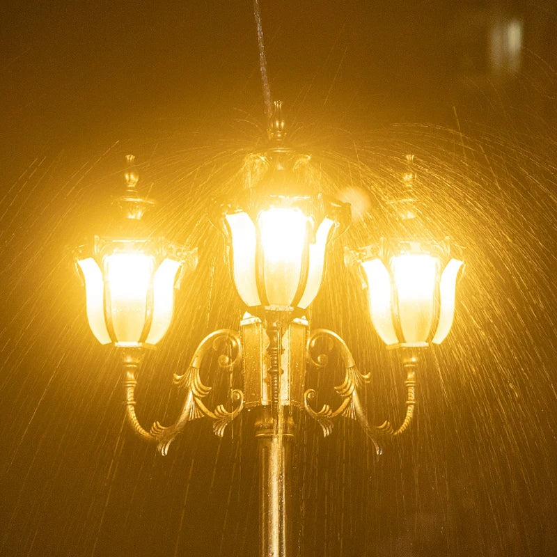 (H≈2.3M)Courtyard Street Lamp Community High Pole Lamp Outdoor Waterproof Lawn Lamp Villa Outdoor Retro Courtyard Lamp Landscape