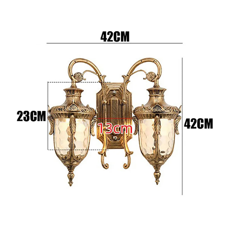 SANDIY Outdoor Wall Light Fixtures Retro Porch Lamp Exterior Nighting Sconce for House Front Door Garage Patio Bronze+Glass E27
