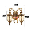 SANDIY Outdoor Wall Light Fixtures Retro Porch Lamp Exterior Nighting Sconce for House Front Door Garage Patio Bronze+Glass E27