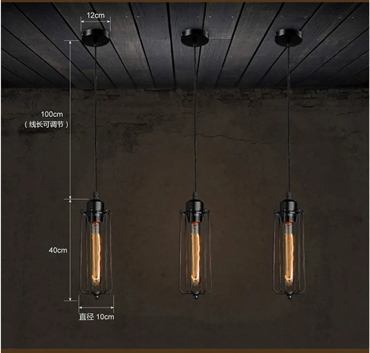 Creative Restaurant Chandelier Retro Wrought Iron Bar Table Cafe Shop Beauty Salon Internet Cafe Box Industrial Style Lamps