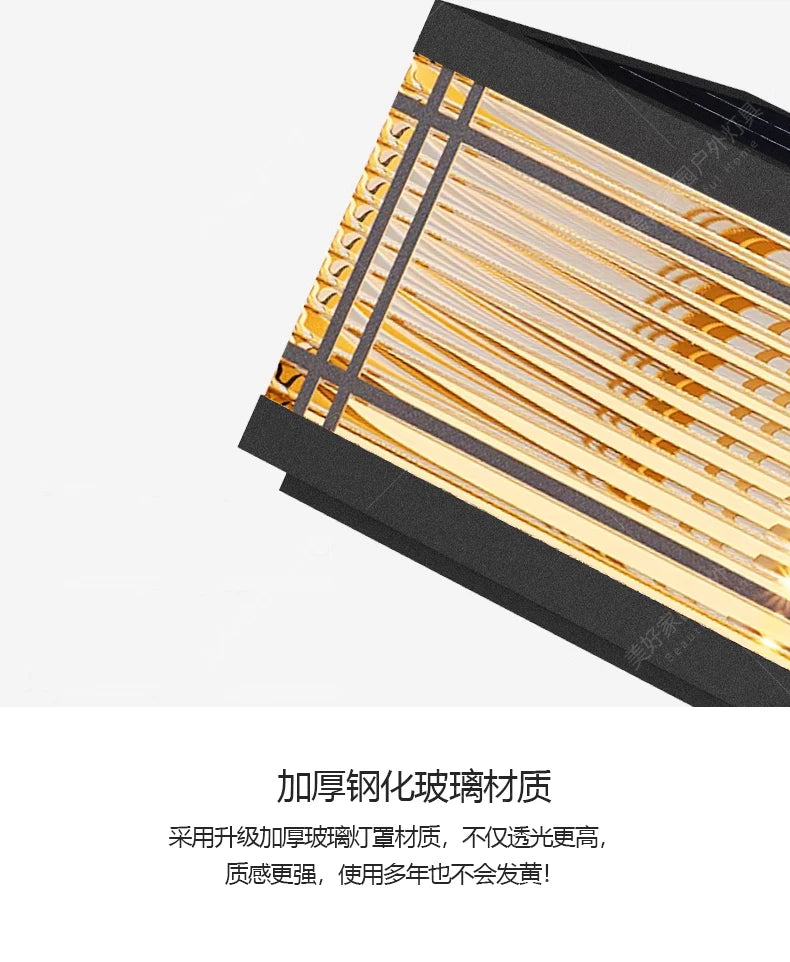 Solar stigma lamp Rural outdoor villa Waterproof lamp Outdoor balcony Garden Stainless steel gate wall lamp