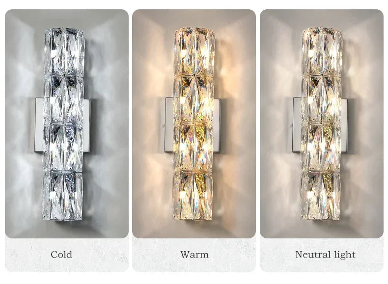 Modern High-end Crystal Wall Light Nordic Living Room Bedroom Bedside Long Wall Lamp Hotel Villa Corridor Bracket Light