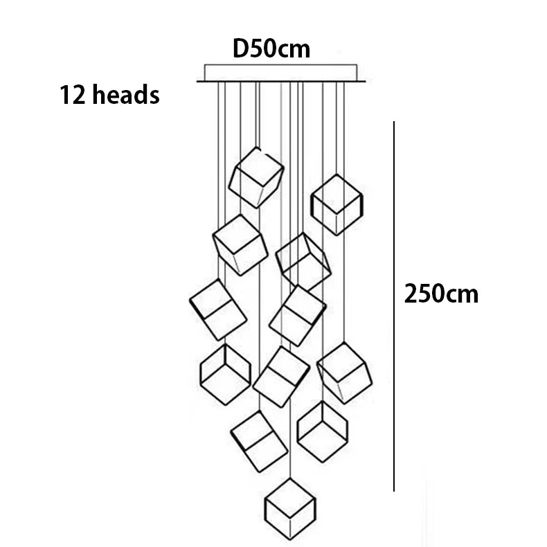 Nordic home decoration, stair chandelier, living room and dining room Pendant lights, ceiling light, indoor lighting