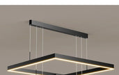 2026 LED Square Pendant Light For Dining Room Bedroom Living Room Home Loft Decor Modern Black Aluminum Hanging Lamp