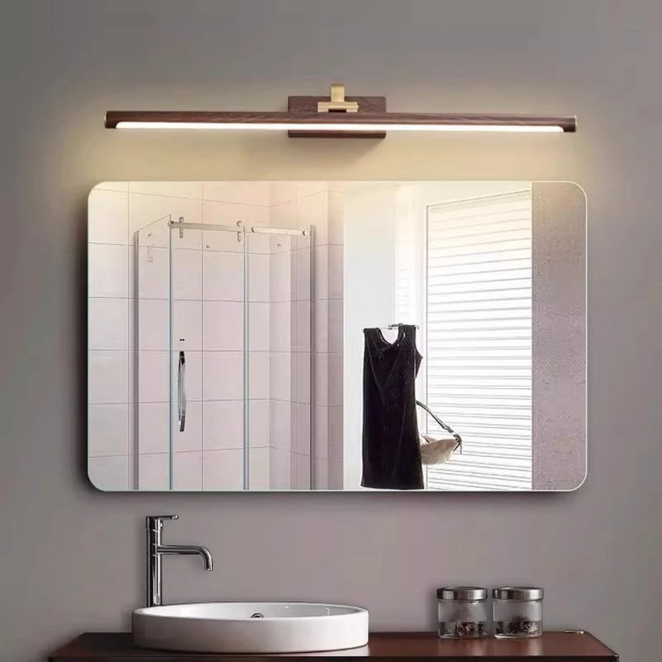 Modern Gold Copper LED Wall Light Rotatable Mirror Bathroom Bedroom Sconce Brass Simple Wall Lamp