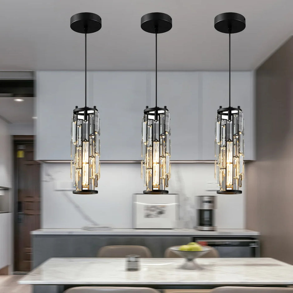 Crystal Pendant Lamp American Industrial-style Home Décor Lighting Fixtures for Kitchens, Dining Rooms, Parlor and Bedrooms