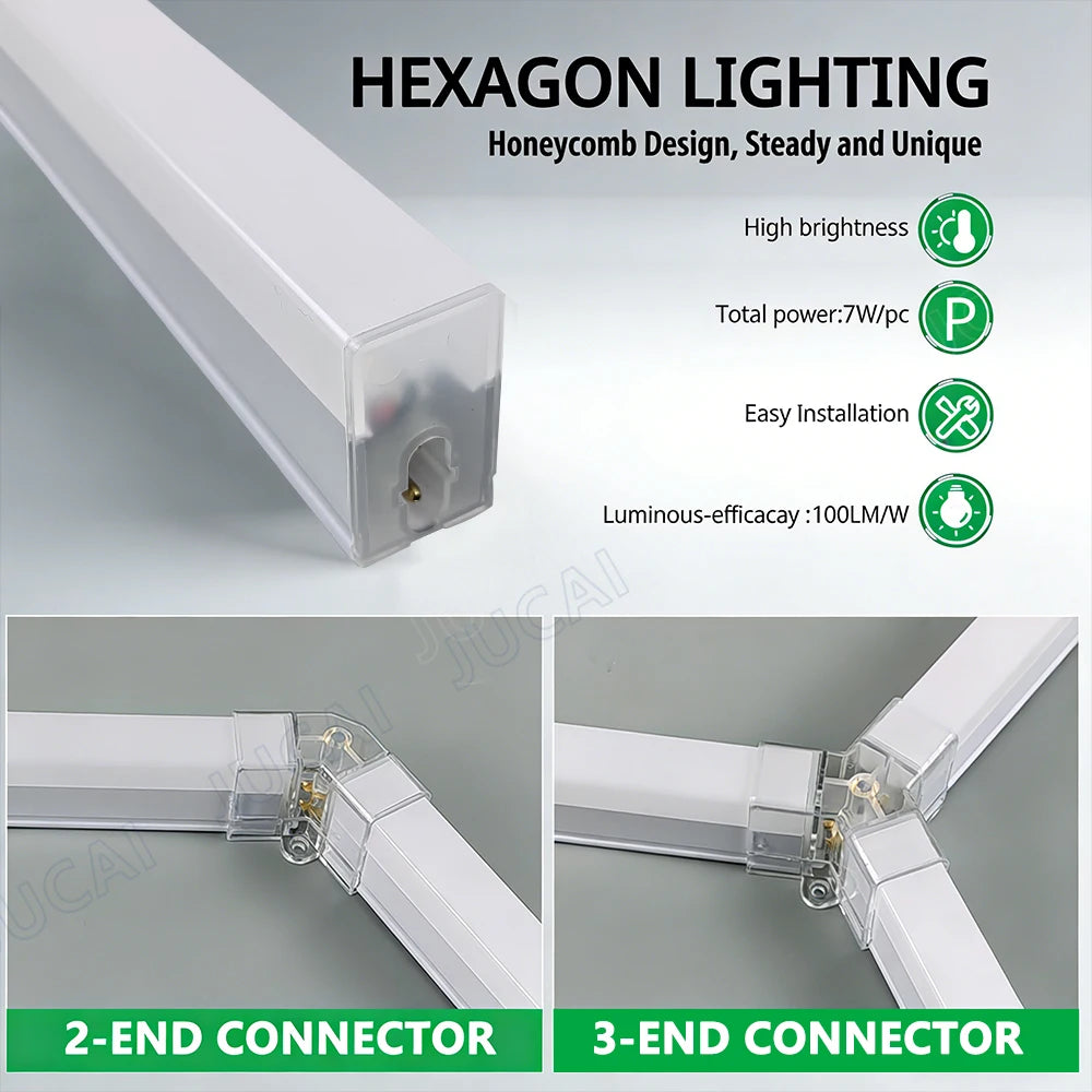 6500K  LED tube combination rectangular sleeve lamp made of PC material,lightweight For garage light,barber shop bedroom