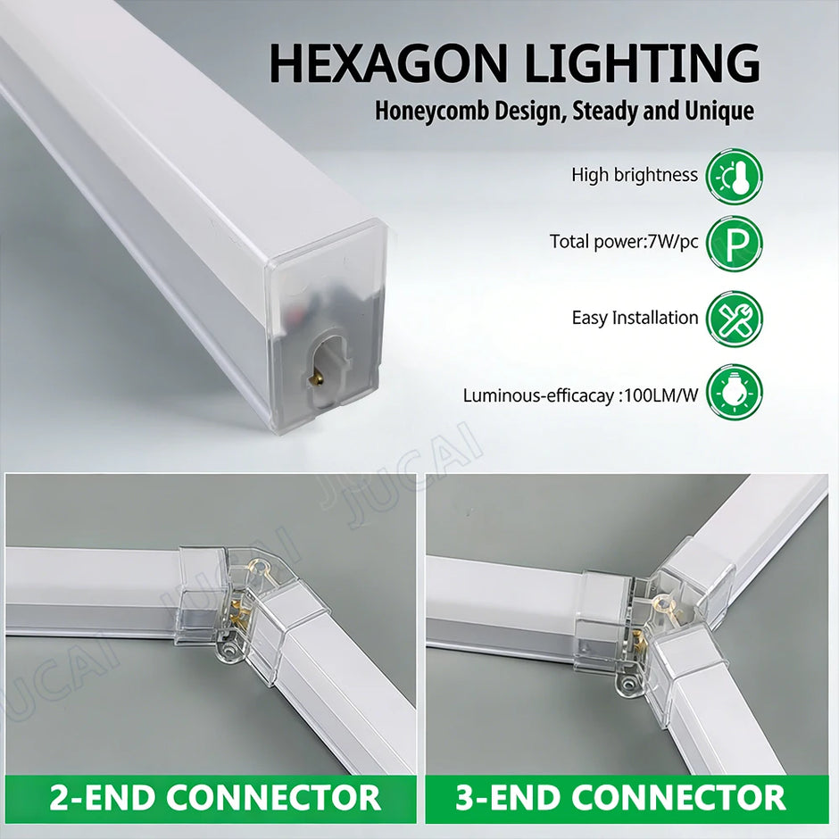 6500K  LED tube combination rectangular sleeve lamp made of PC material,lightweight For garage light,barber shop bedroom