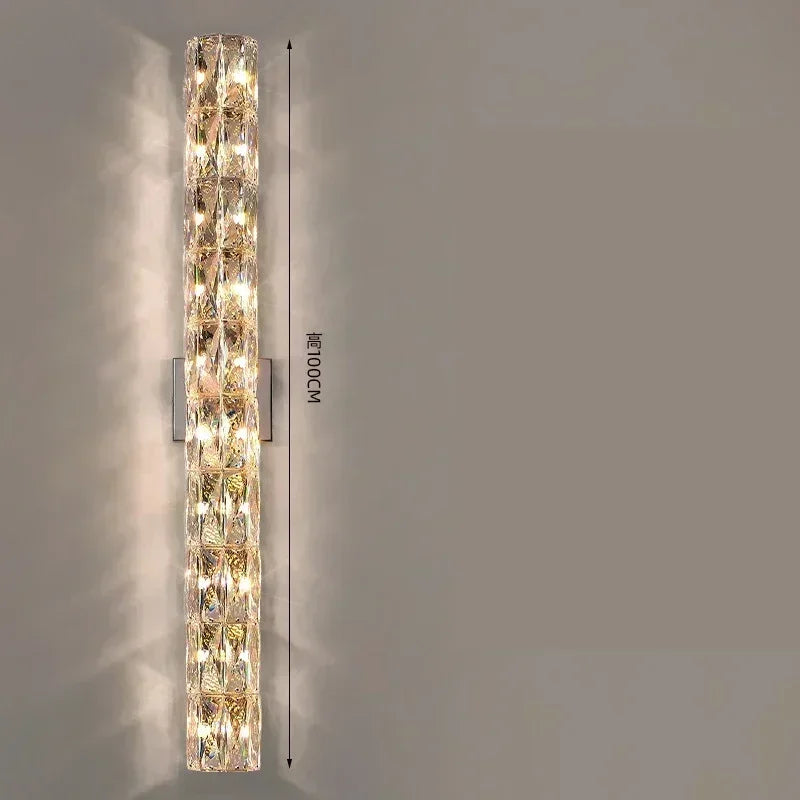 2025 Modern High-end Crystal Wall Light Nordic Living Room Bedroom Bedside Long Wall Lamp Hotel Villa Corridor Bracket Li