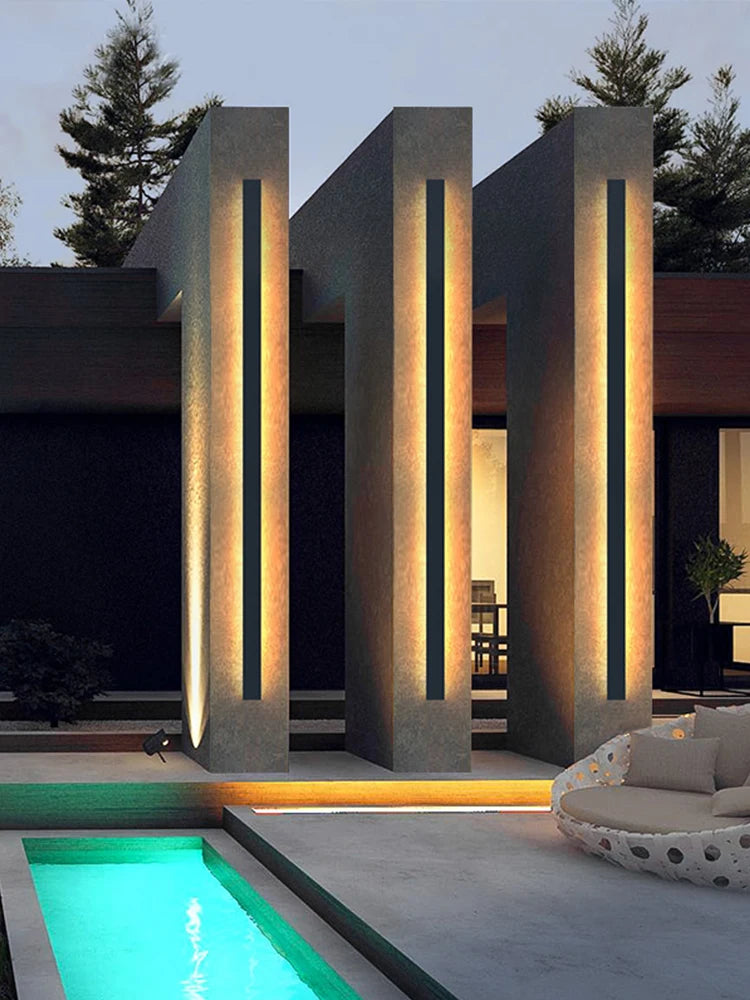 Outdoor waterproof wall lamp LED strip background wall lamp stair garden lamp living room bedroom bedside ip65 wall lights