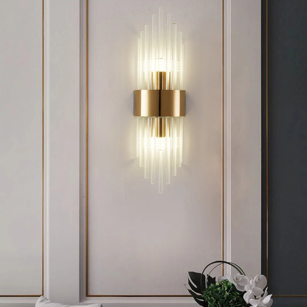 Gold/Black Stainless Steel Crystal Wall Sconce for Living Room, Bedroom, Kitchen Home Decor Lighting, G9 Light Source