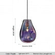 Designer Creative Stained Glass Single Chandeliers, Nordic Simple Bedside Cafe Dining Room Led Small Decorative Lighting