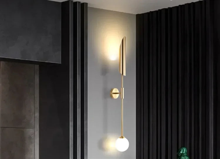 Moderm Luxury Single Double Head Wall Lamp Golden Lnclined Tube Wall Light Mirror Light Stair Living Room Bedroom Deco Luminaire
