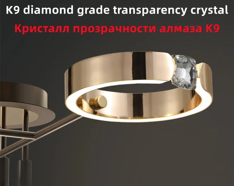 Modern Luxury Nordic Style Aluminum Circle Shaped LED Pendant Light Art Creative Lamp for Living Room Home Decoration Chandelier