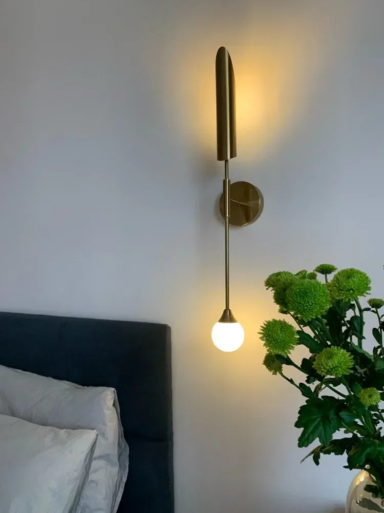 Moderm Luxury Single Double Head Wall Lamp Golden Lnclined Tube Wall Light Mirror Light Stair Living Room Bedroom Deco Luminaire