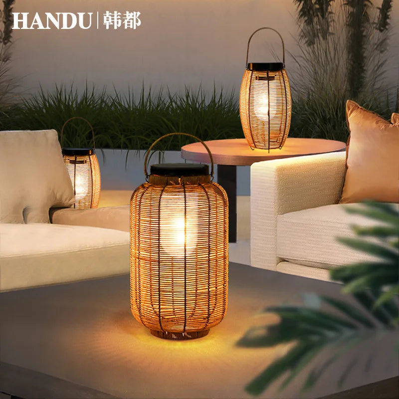 Solar GardenGarden Lawn Outdoor Portable Light Hanging Light Japanese Floor Light Balcony