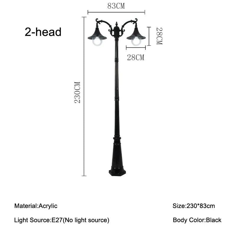 European Outdoor Waterproof Garden Light Villa Courtyard Lawn Lamp Community Park High Pole Street Lamps Landscape Lighting