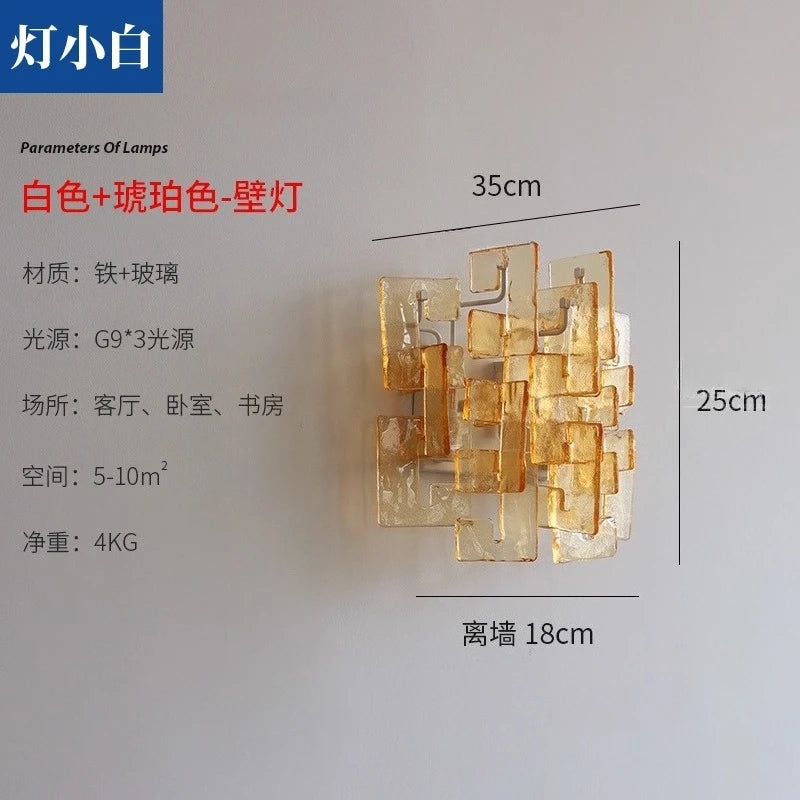 Modern Creative Vintage Glass Wall Lamps Living Dining Room Bedroom Sconces Hallway Bedsides LED Indoor Illumination Ornaments