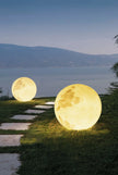 Resin Fiber Outdoor Lunar Lawn Lamp Round Waterproof Atmosphere Lamp Garden Ground Plug Landscape Lighting