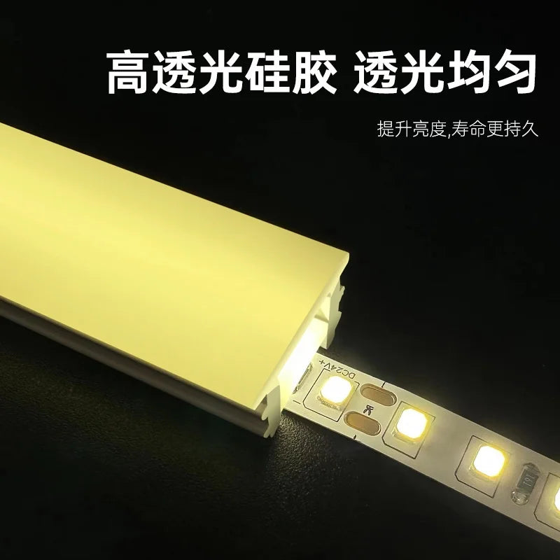 1-10M LED Neon Rope Tube Recessed Silicone Diffuser Channel For WS2811 RGB Indoor Decor Outdoor Waterproof Flexible Strip Light