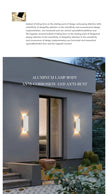 Outdoor Waterproof Wall Lamps Strip Aluminum Wall Lights 18W LED Black Wall Lamp Bedroom Exterior Outdoor Lighting Fixtures