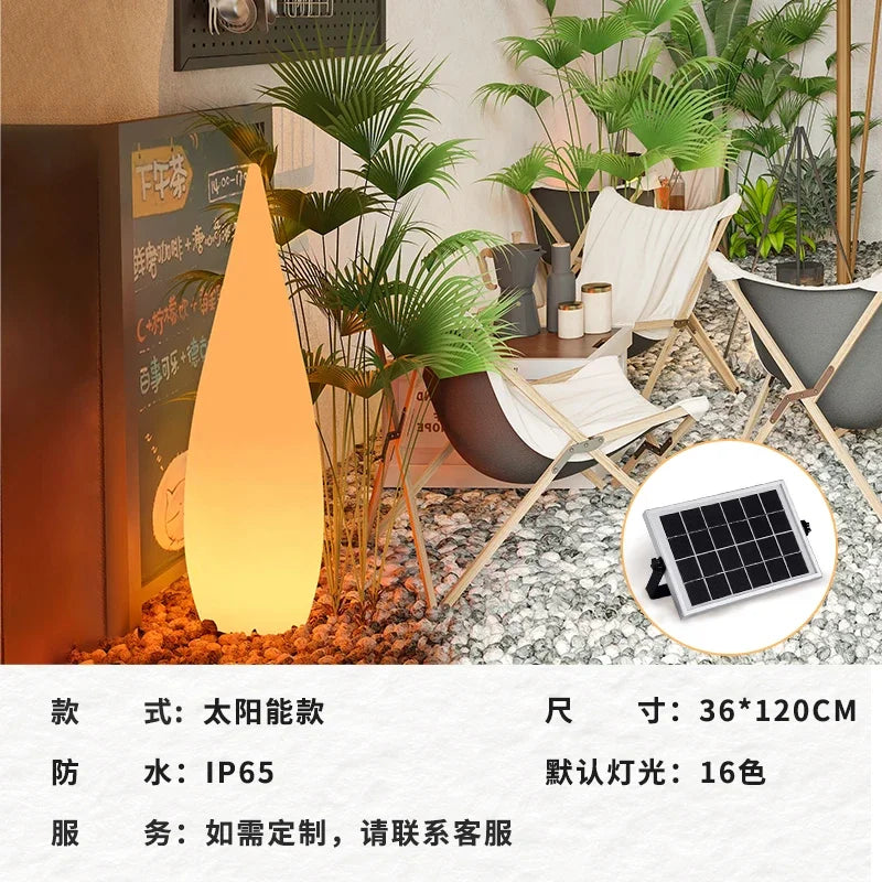 Water Drop Solar Outdoor Camping Lantern for Sunset Ambience Decoration Windproof Portable Camp Light for Tent Yard Garden