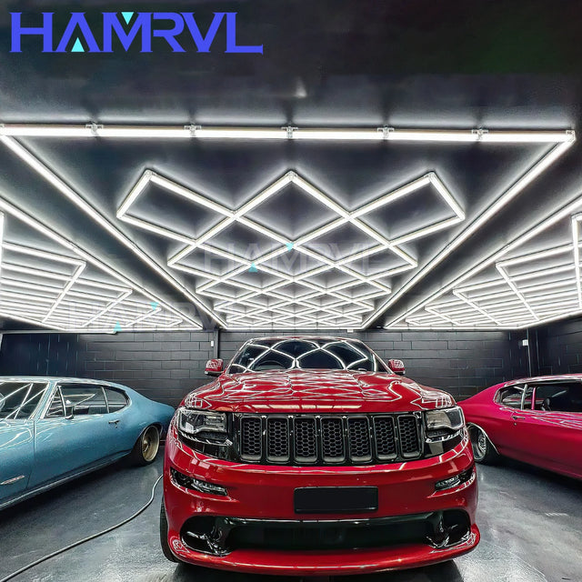 Diamond LED Ceiling Light Hexagonal Design Suitable for Garage Barber Shop Gym Exhibition Hall Ceiling Light Decoration Lighting