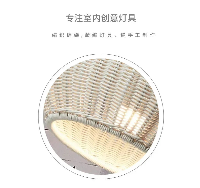 2025 Outdoor Waterproof Lustre Pendant Lights Chinese Style Courtyard Villa Hanging Lamp Garden Restaurant Rattan Weaving Lamp